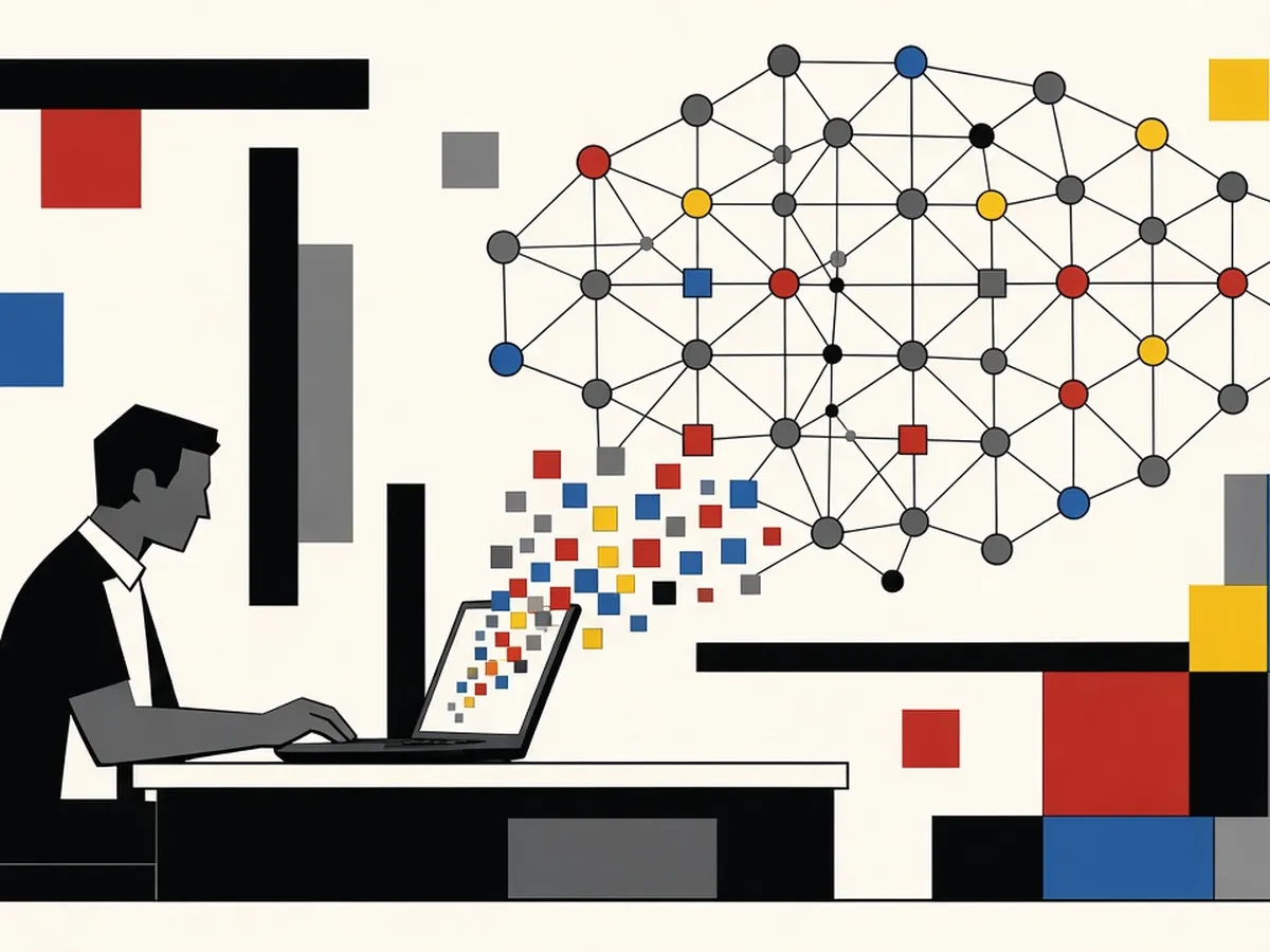 Illustration of an accountant talking with a client